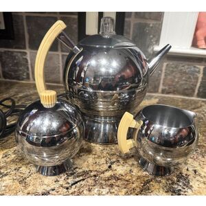 Stunning Art Deco Chase USA Comet coffee service set Walter von Nessen 1934